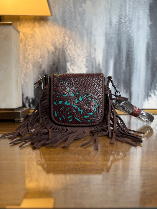 Bohemian Leather Elegance Crossbody Bag