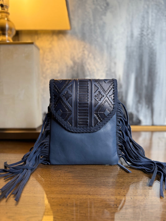 Midnight Matinee Embossed Leather Crossbody Bag