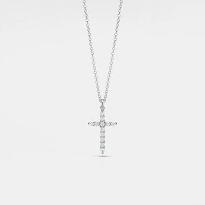 Celestial Radiance Moissanite Cross Necklace