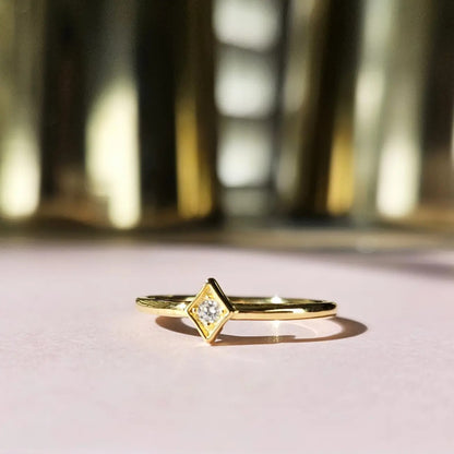 Sleek Solitaire Stacking Ring