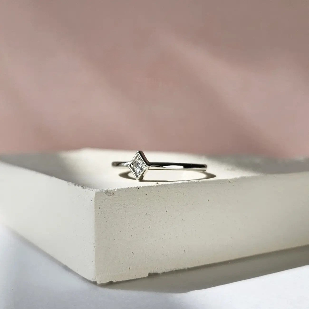 Sleek Solitaire Stacking Ring